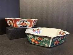 20cm 有田焼　謙山窯　六角鉢　伊万里2客