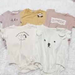 バーズデイ 半袖 ロンパース カバーオール まとめ売り 夏服 70 男女