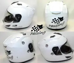 猫ちゃんフルフェイスヘルメットL59～60㎝ホワイト - メルカリ