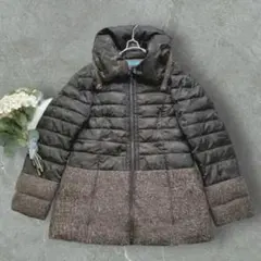 k1458 エコダウンコート モヘア ウール 防寒 アルバッシュ ビッグカラー