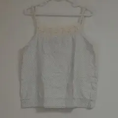 美品　白のドット柄キャミソール