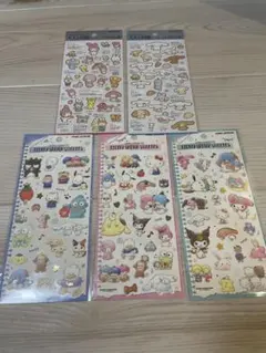 サンリオ フラッフィースケッチステッカー 3枚+大人の図鑑シール2枚セット