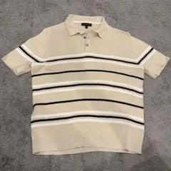 BANANA REPUBLIC ポロシャツ ベージュ ボーダー Mのサムネイル
