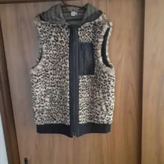 CHUMS ヒョウ柄 フリースベスト M