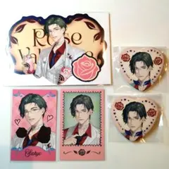 五木左京　にじさんじ　Rose Valentine　缶バッジ　チェキ風カード