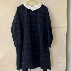 ARCH&LINE ネイビーチェックワンピース