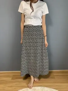 フレアスカート 花柄 小花柄 ロング