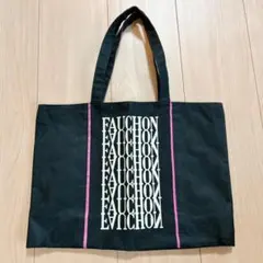 FAUCHON トートバッグ エコバック　黒/ピンク