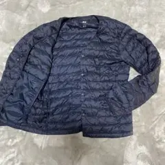 gdm6 ユニクロ UNIQLO 希少ノーカラーウルトラライトダウン　 紺　S