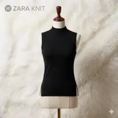 ZARA KNIT ザラ ノースリーブ ニット M ブラック 定番 万能