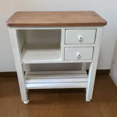 最終価格‼️木製キッチンワゴン ホワイトとブラウン/カントリー/シャビー