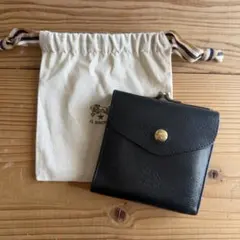 イルビゾンテ IL BISONTE 二つ折り財布 がま口 レザー ブラック