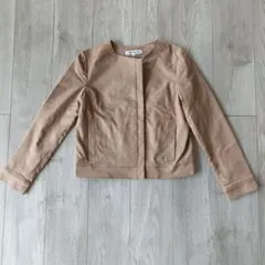 NATURAL BEAUTY BASIC ノーカラージャケット M ベージュ