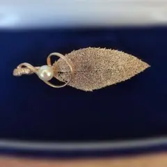 レトロブローチ パール付き