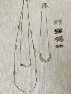 パールネックレスとイヤリングセット