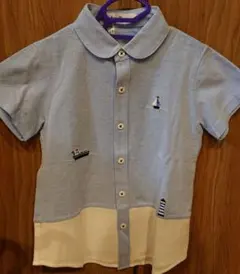 新品未使用タグ付 ファミリア マリンモチーフ付き半袖シャツ 男の子 120cm