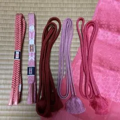 ★未使用あり★帯締め5本・帯揚げセット【ピンク系】