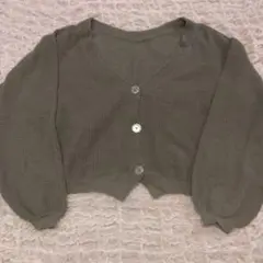 グリーングレー Vネックニットカーディガン