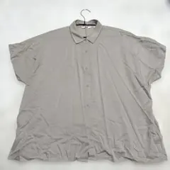 【UNIQLO】レーヨンブラウス 半袖 グレー Lサイズ