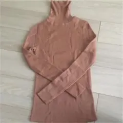 タートルネック ニット インナー ハイネック 橙色 オレンジ