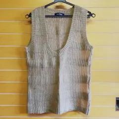 EAST BOY イーストボーイ モヘア混ニット ベスト ベージュ 透け感