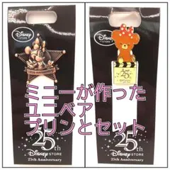 ディズニーストア25周年記念ピンバッジ ミニー&プリン 2個セット