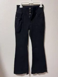 FUN デニムボタンフレアパンツ Lサイズ