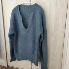 SENSE OF PLACE 水色ニットセーター フリー　size