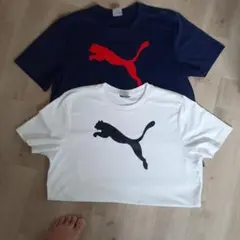 プーマ Tシャツ 2枚セット ネイビー ホワイト L