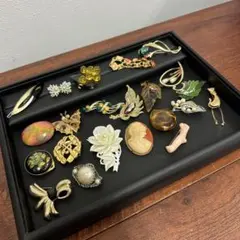 ☆レトロ品☆ヴィンテージ アクセサリー まとめ売り 15点 ブローチ