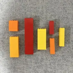 LEGO ブロックセット 8個 赤 黄 オレンジ