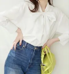 ナチュラルクチュール　ボウタイブラウス