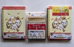 ちいかわ一番くじ賞品 ノート＆ステッカー、メモ帳＆ステッカー＆カードの3点セット
