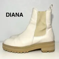 DIANA ホワイトレザー サイドゴアブーツ
