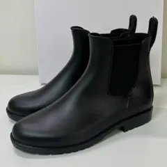 ★希少な完全防水！★【新品】サイドゴアレインブーツ：黒S（22.5～23cm）