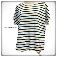 FORK&SPOON ボーダーTシャツ 半袖 カットソー 綿100％ ワイド Mのサムネイル