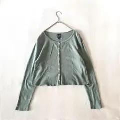 《ギャップ》【XL】カーディガン グリーン 長袖 リブ オフィス 羽織 春秋