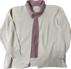 レディース　重ね着風タートルネックニット　肩パッド付き