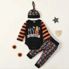 限定1点 3点セット　ハロウィン　コスプレ　ロンパース　帽子　パンツ 70cm