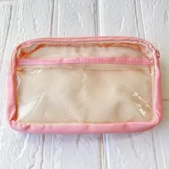 ポーチ ピンク 小物入れ トラベルポーチ　シンプル　かわいい　クリア