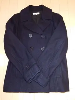 【中古美品】earthmusic＆ecology、Ｐコート、レディース、Ｍ、紺色