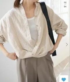 スピックアンドスパン　80リネンカシュクールビッグシャツのサムネイル
