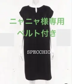 SPECCHIO プリーツ加工 半袖ワンピース ブラックのサムネイル