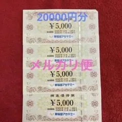 早稲田アカデミー　 　　　　株主優待券　20000円分