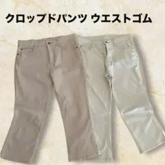 クロップドパンツ ローズブラウン ベージュ M シンプル ウエストゴム 2点