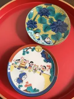 【新品未使用】九谷焼 九谷焼 磁器白九谷「7寸角皿」2枚セット 縁錆 おさら さら 普段