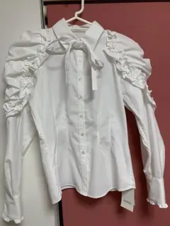 snidel Sustainableフリルボリュームシャツブラウス