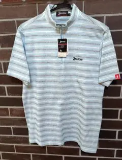 新品 未使用 美品 Srixon ポロシャツ 水色ストライプ サイズL