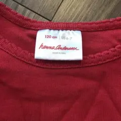 hanna andersson 110 赤 長袖Tシャツ ハンナアンダーソン 綿