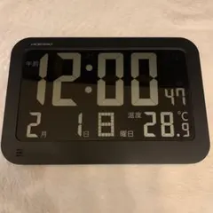 ADESSO デジタル電波時計 ブラック